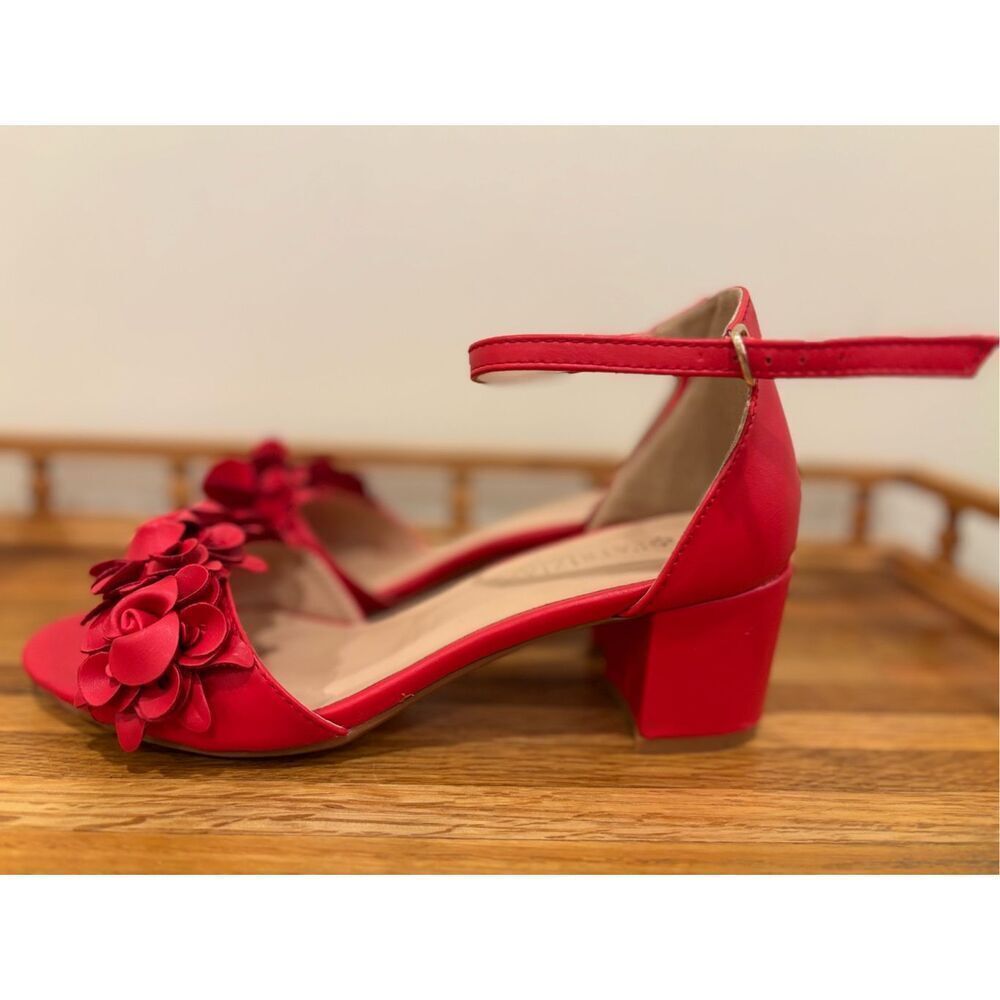 Patricia By Spring Step Women's Tomika Floral Block Heel Sandals Red Size 9.5 - Picture 3 of 7